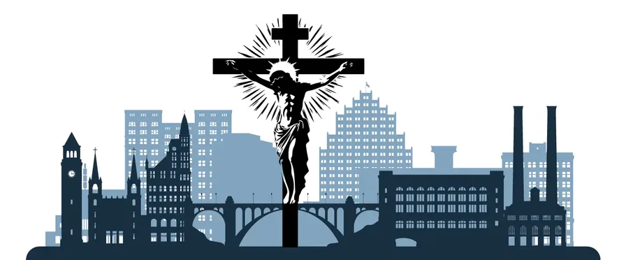 Spokane & North Idaho Catholic Network - Spokane skyline with crucifix